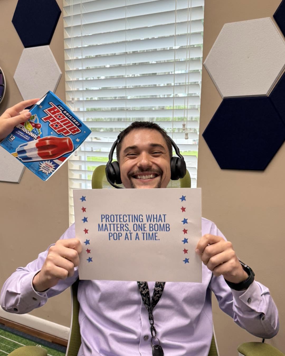 A remote sales specialist at their desk