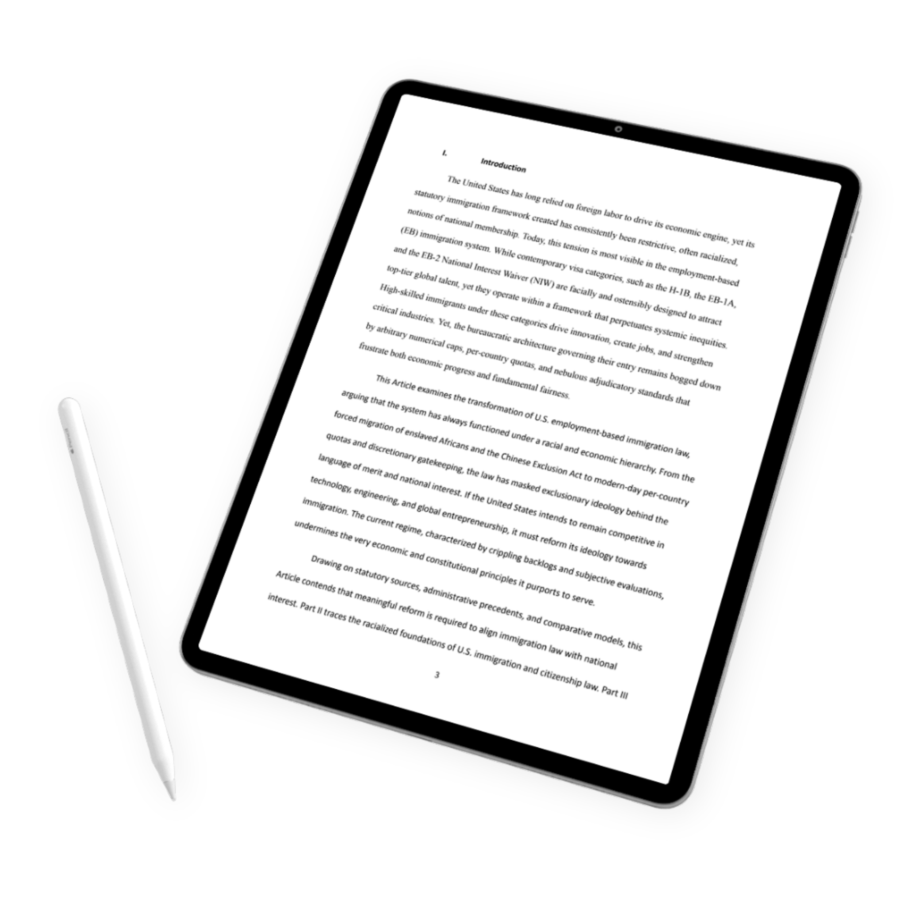 Mohammad Shair's LLM Thesis iPad Mockup