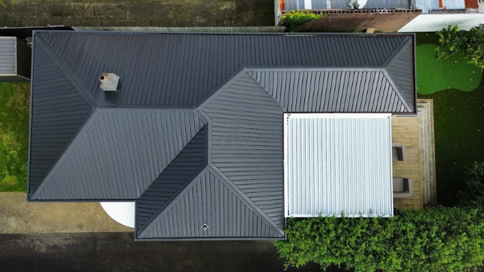 Completed longrun iron roofing replacement on residential property in Auckland