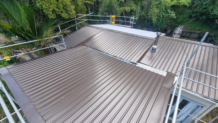 Newly installed longrun iron roof sheets providing durable weather protection in Auckland.
