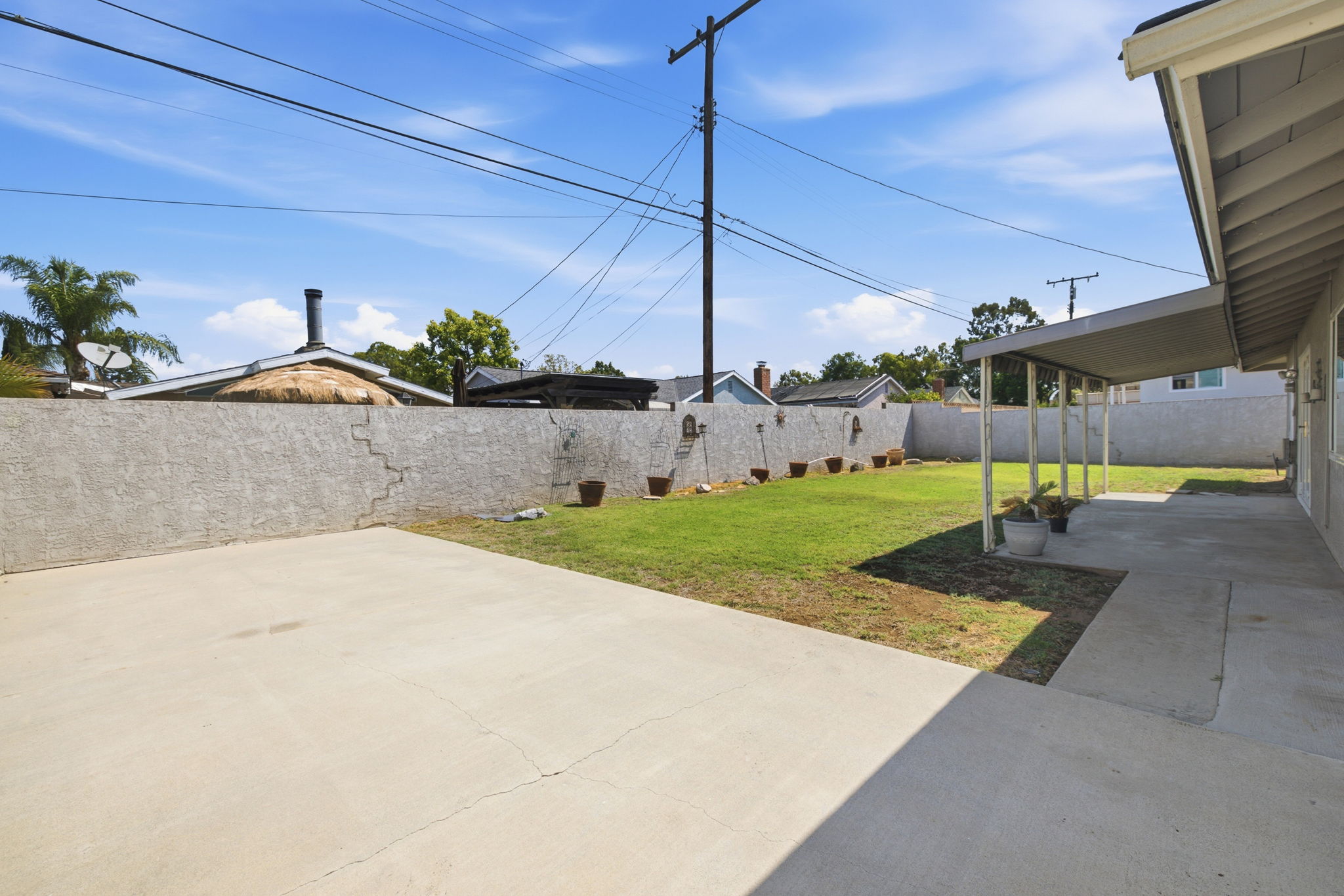 Side yard at Ewok and Ever, La Mirada