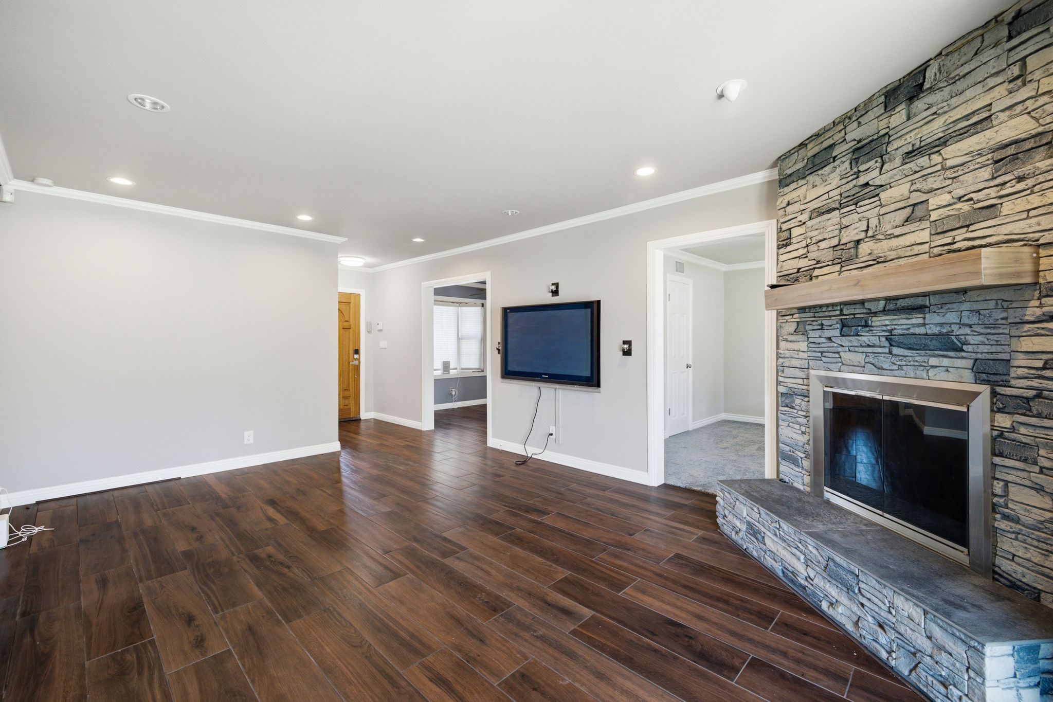 Stone fireplace at Ewok and Ever, La Mirada