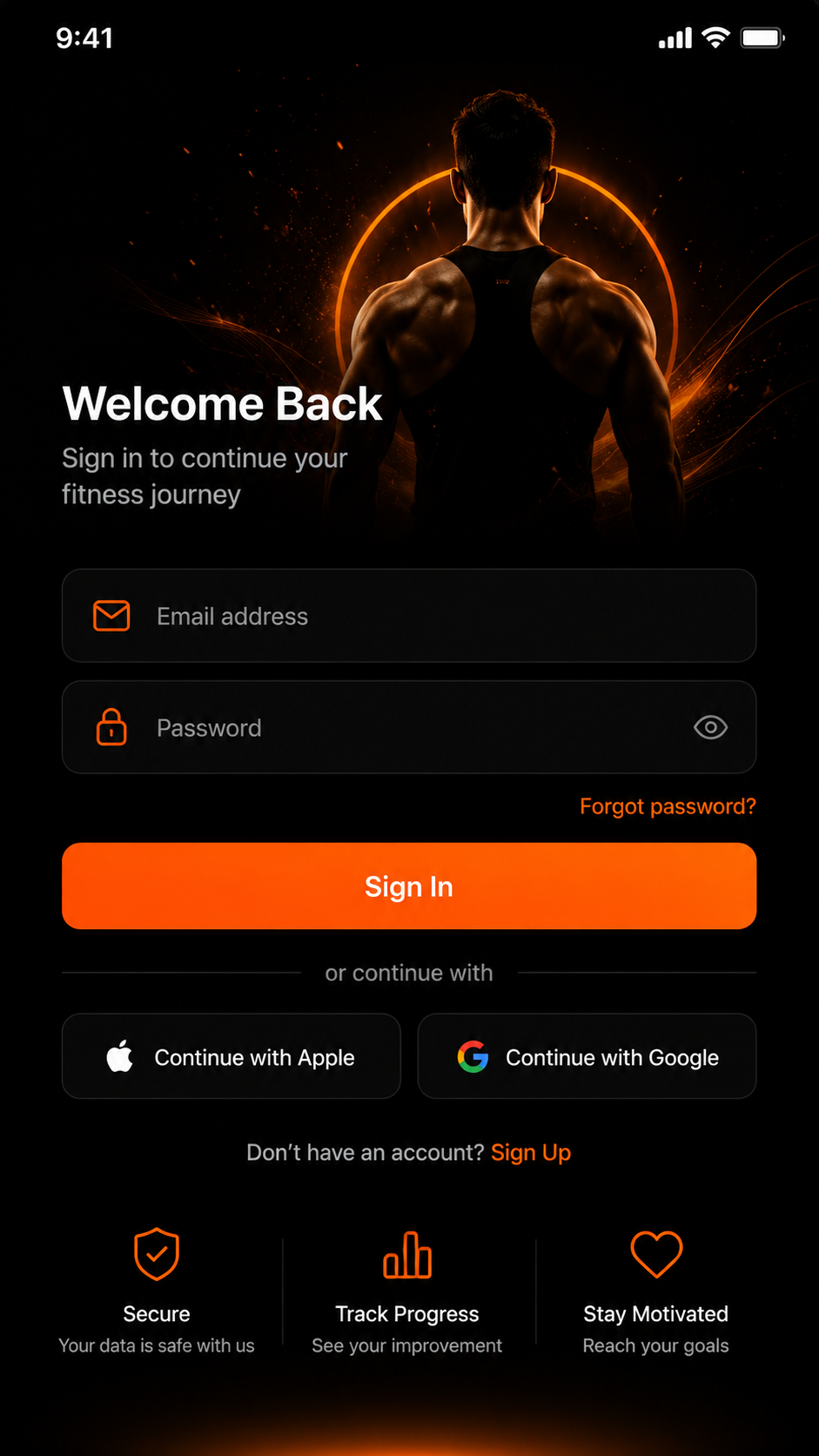Workout logging screen