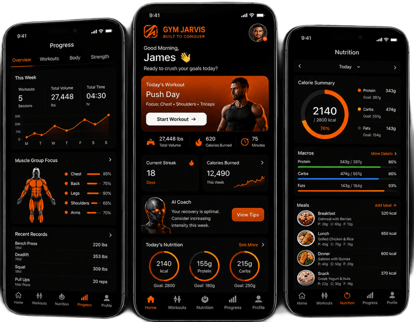 Gym Jarvis app on mobile devices