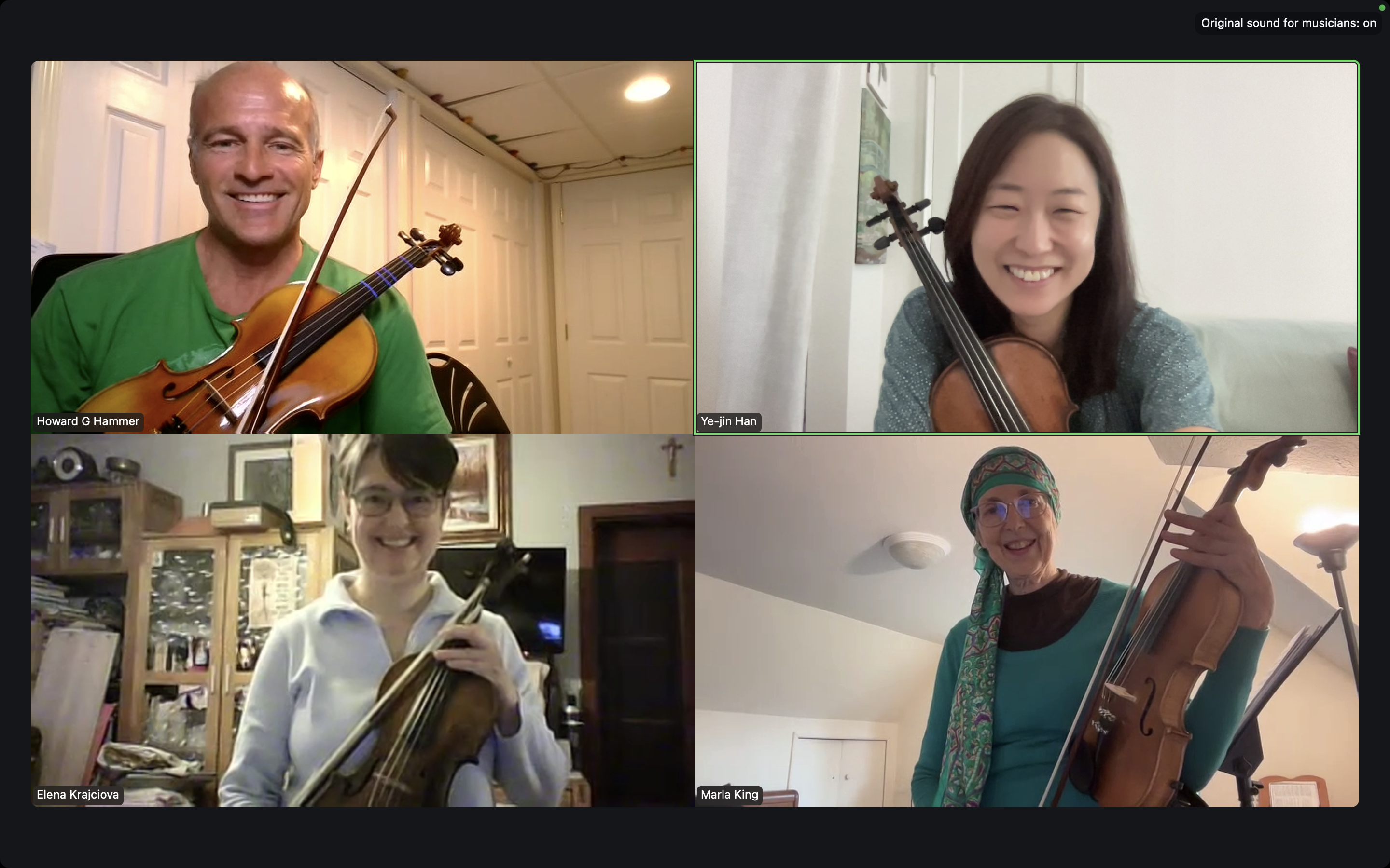 Violin practice and experimentation