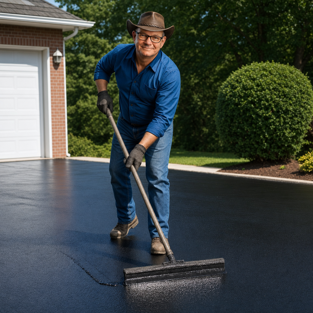 Jason doing sill work — Thrive Asphalt