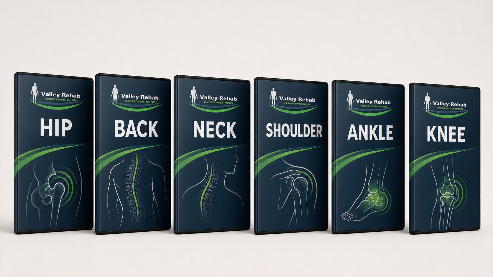 Five Valley Rehab programmes for hip, back, neck, shoulder and ankle rehabilitation