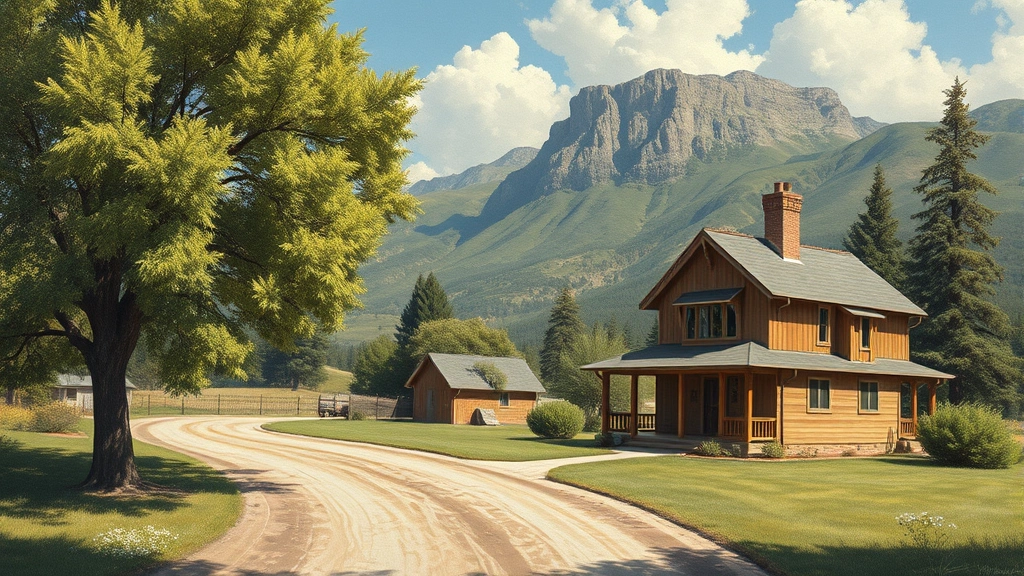 Painting in Applegate, CA depicting a serene landscape with rolling hills and vibrant colors.