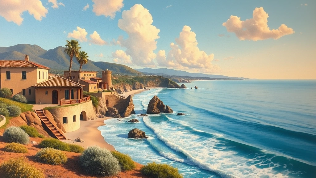 Painting in La Riviera, CA showcasing vibrant colors and abstract shapes on a canvas.