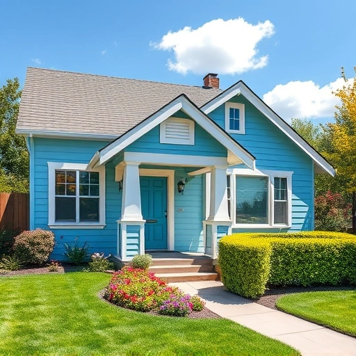 Completed exterior painting of a charming residential home in Folsom CA with vibrant colors and well-manicured landscaping.