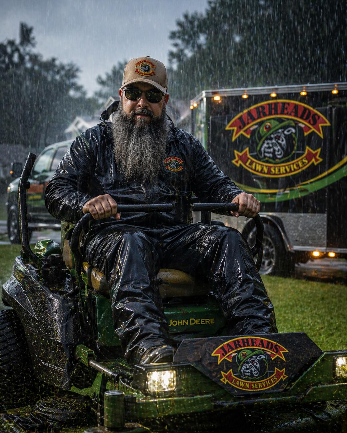 Professional lawn care team