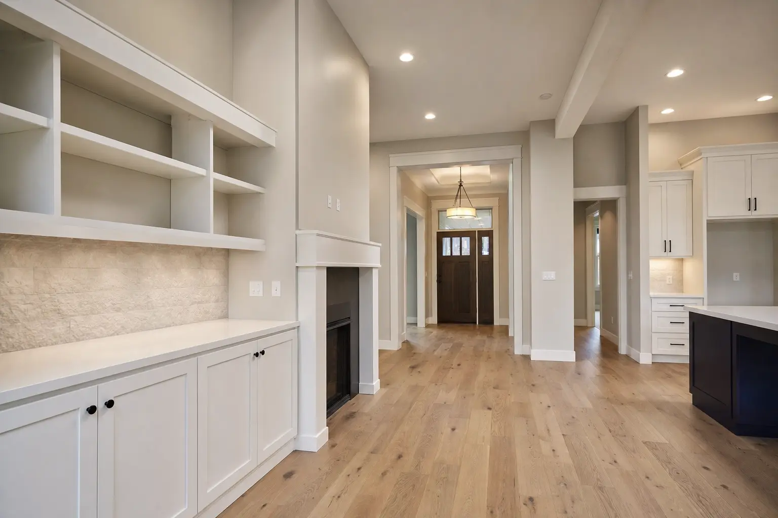 Interior finish work Salem OR — custom built-ins, hardwood floors, craftsman trim