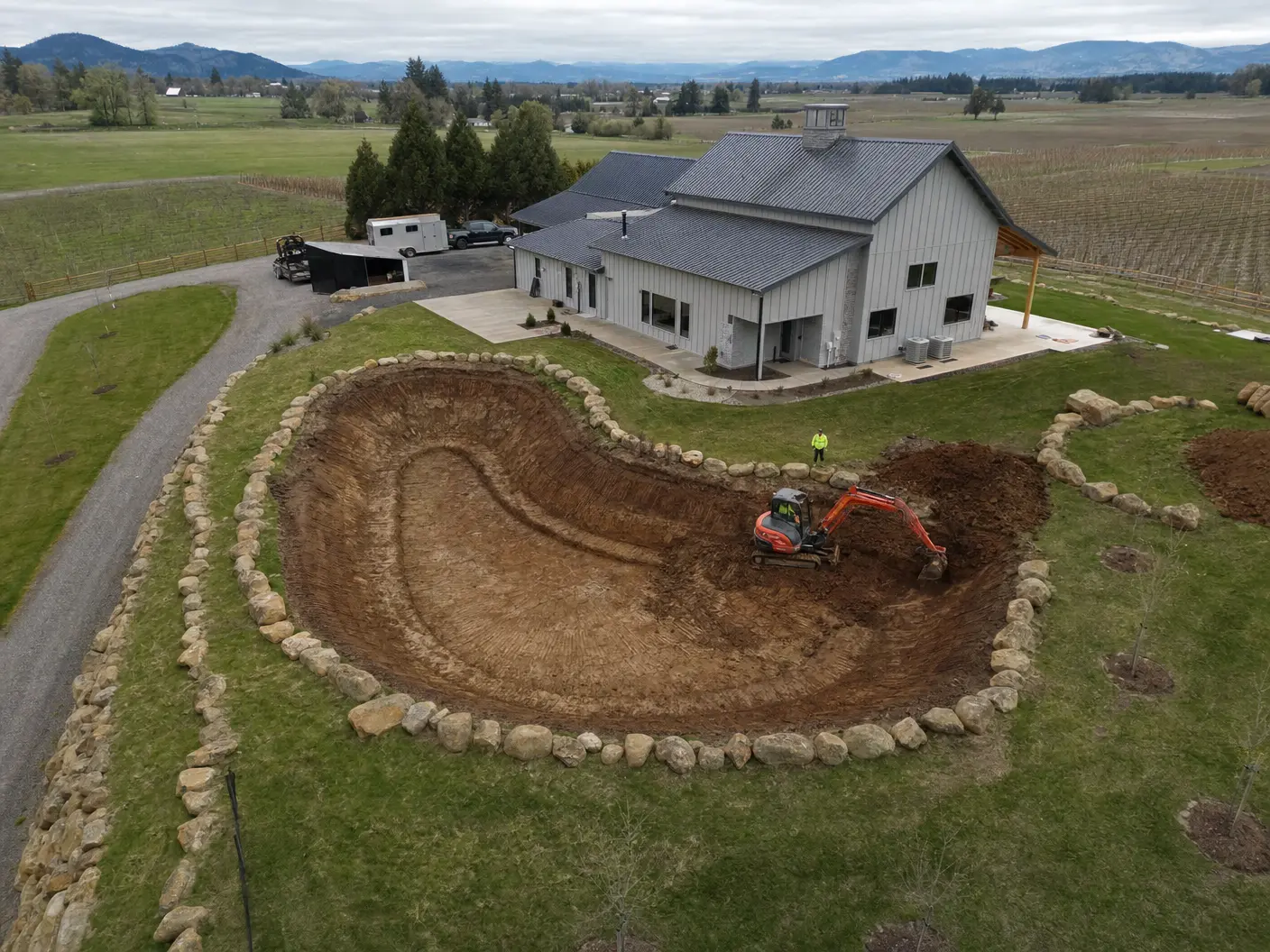 Pond and water feature excavation Salem OR