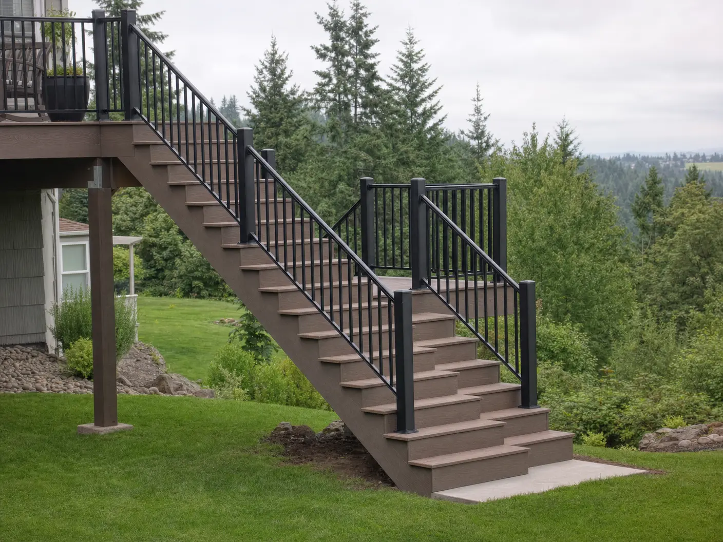 Deck stairs and landings Salem OR — Q&R Construction code-compliant stair build