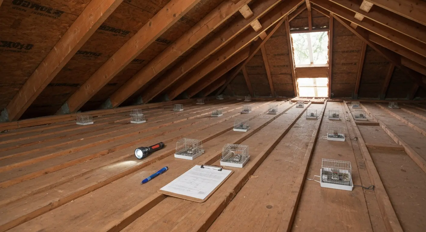 Attic squirrel trapping