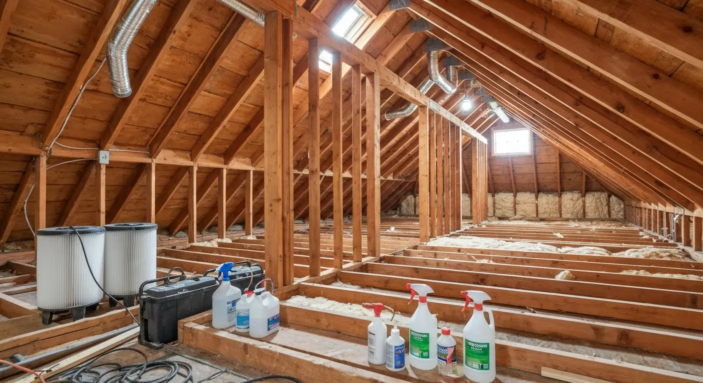 Attic cleanup after bat removal