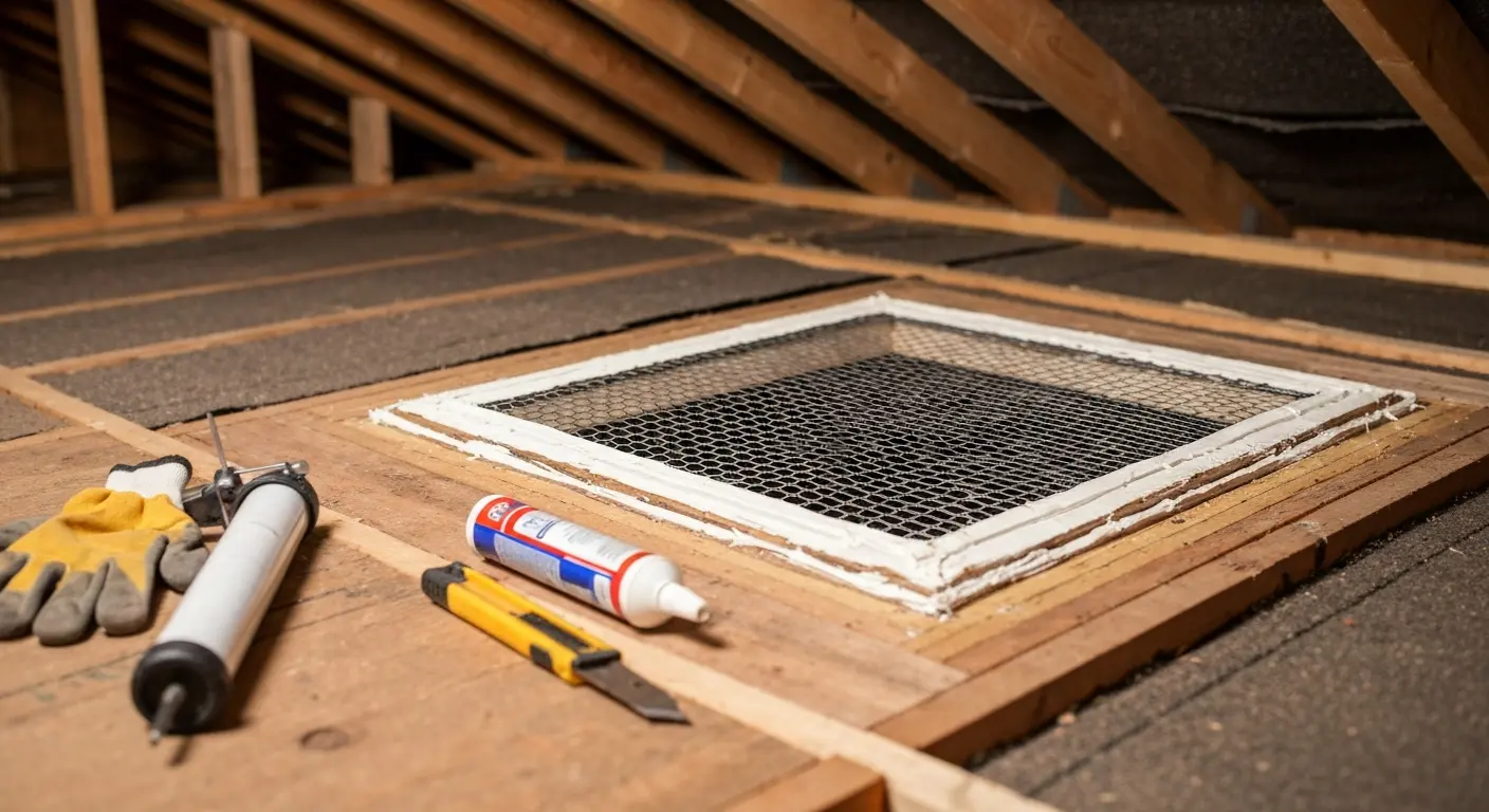Bat exclusion work in attic