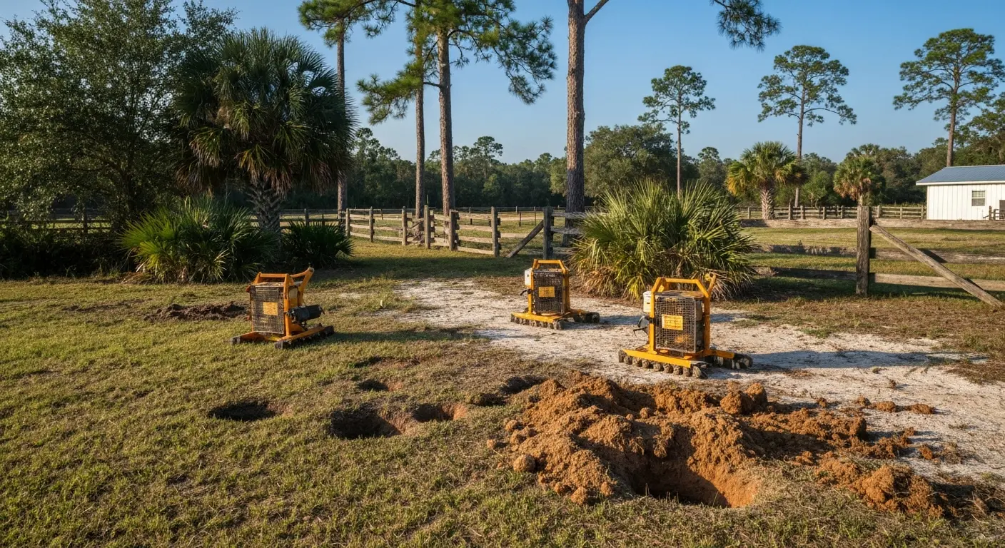 Armadillo burrow damage and removal