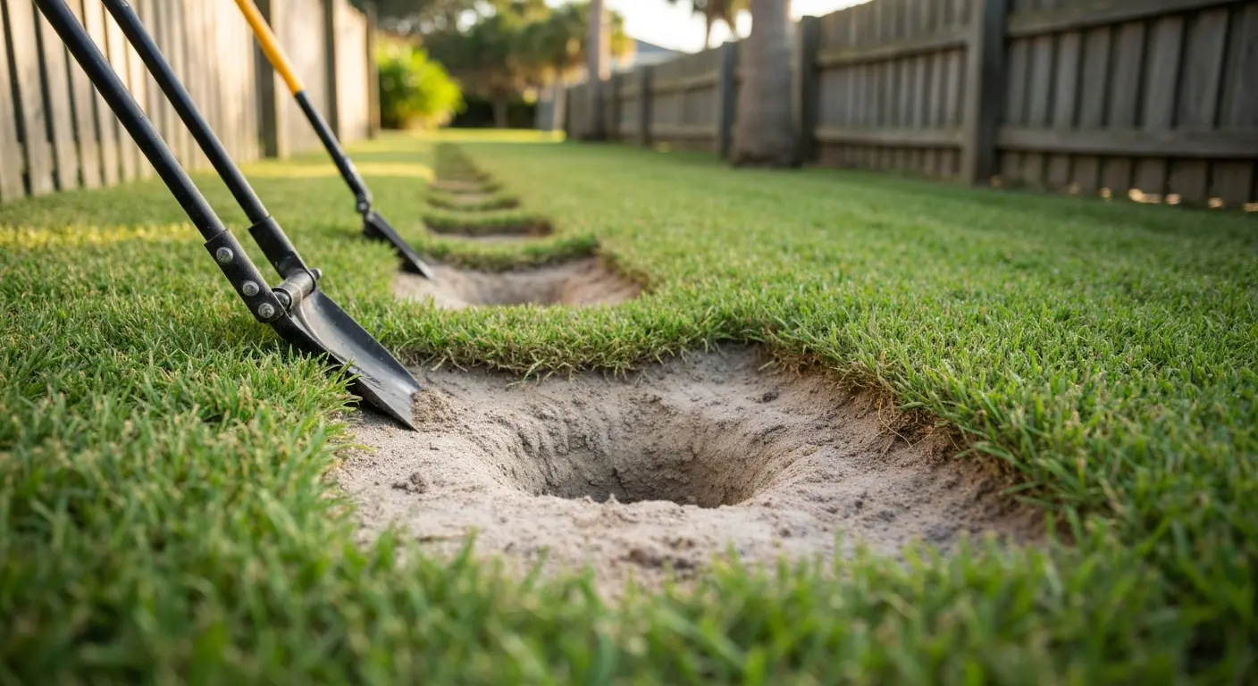 Armadillo burrow exclusion