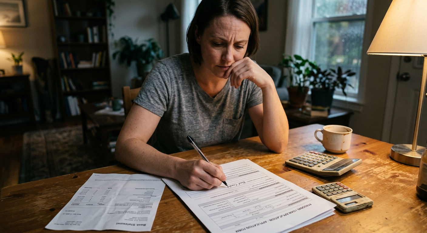 Person working to secure a personal loan using car equity as collateral