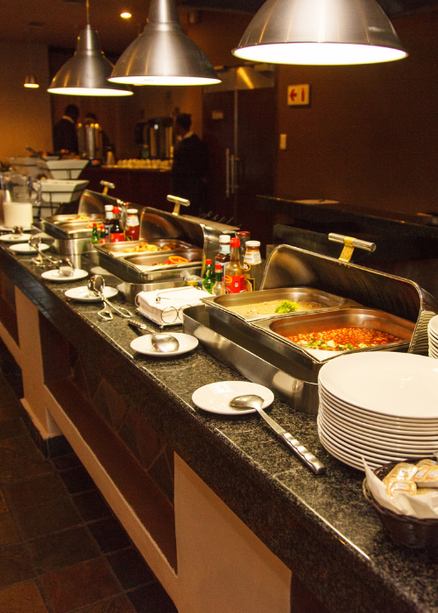 Buffet setup at Basden Wood Hotel