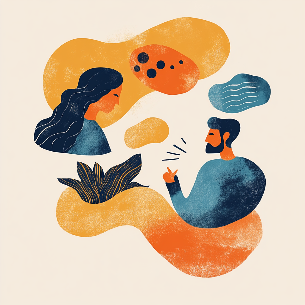 Two people in conversation