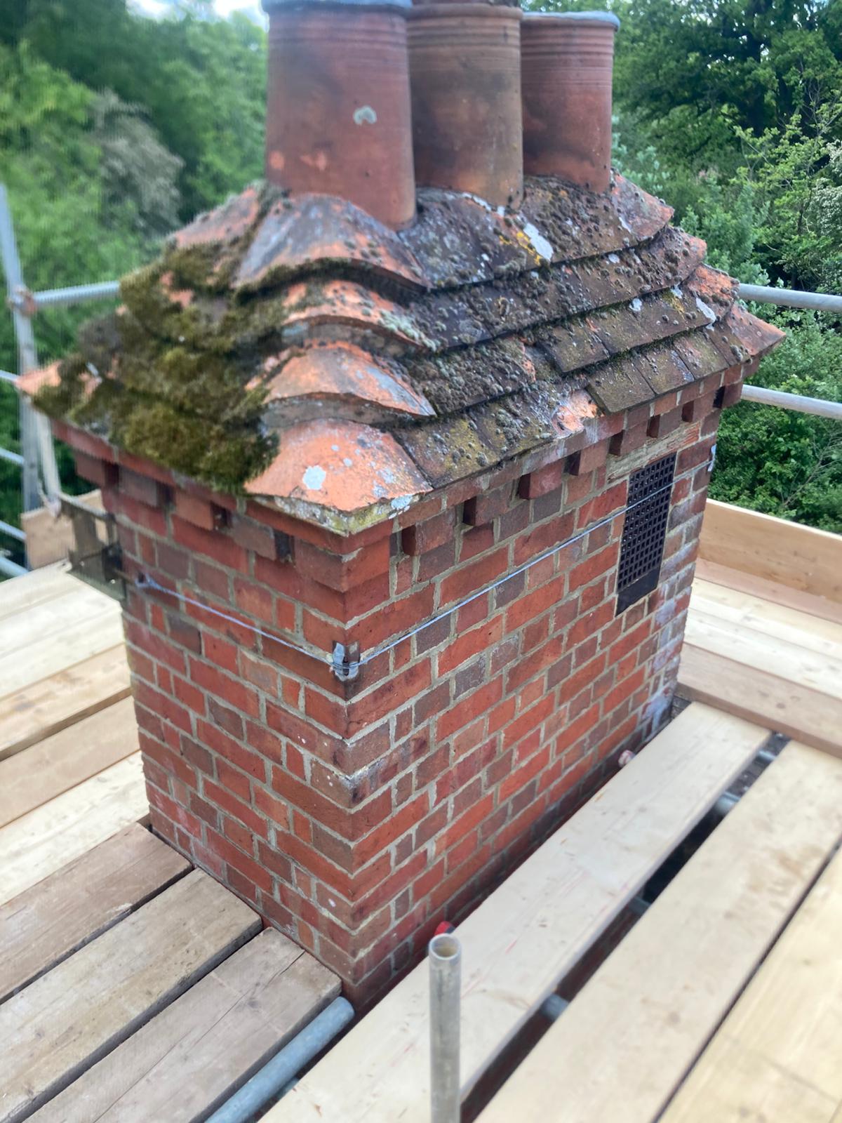 Chimney before repair by Kane and Sons