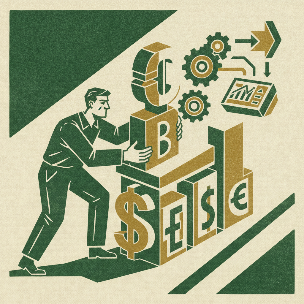 A woodcut of one finance leader assembling a data room without a full team.