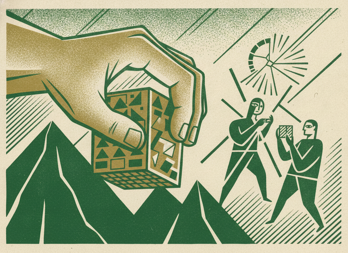 Woodcut illustration representing ownership beats oversight.