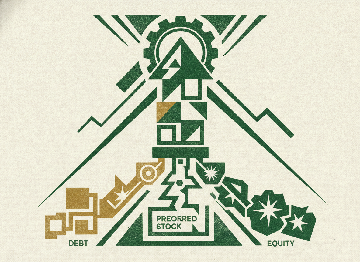 Woodcut illustration representing wacc: your blended cost of capital.
