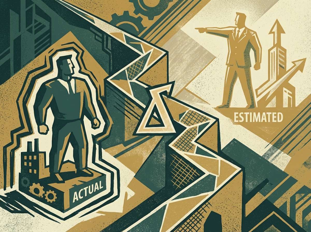 Financial dashboard on tablet - Variance Analysis
