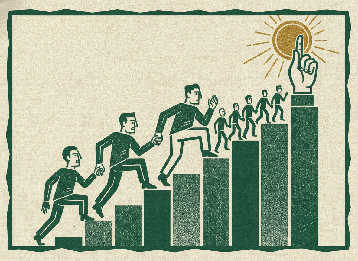 Woodcut illustration representing raising prices without losing customers.