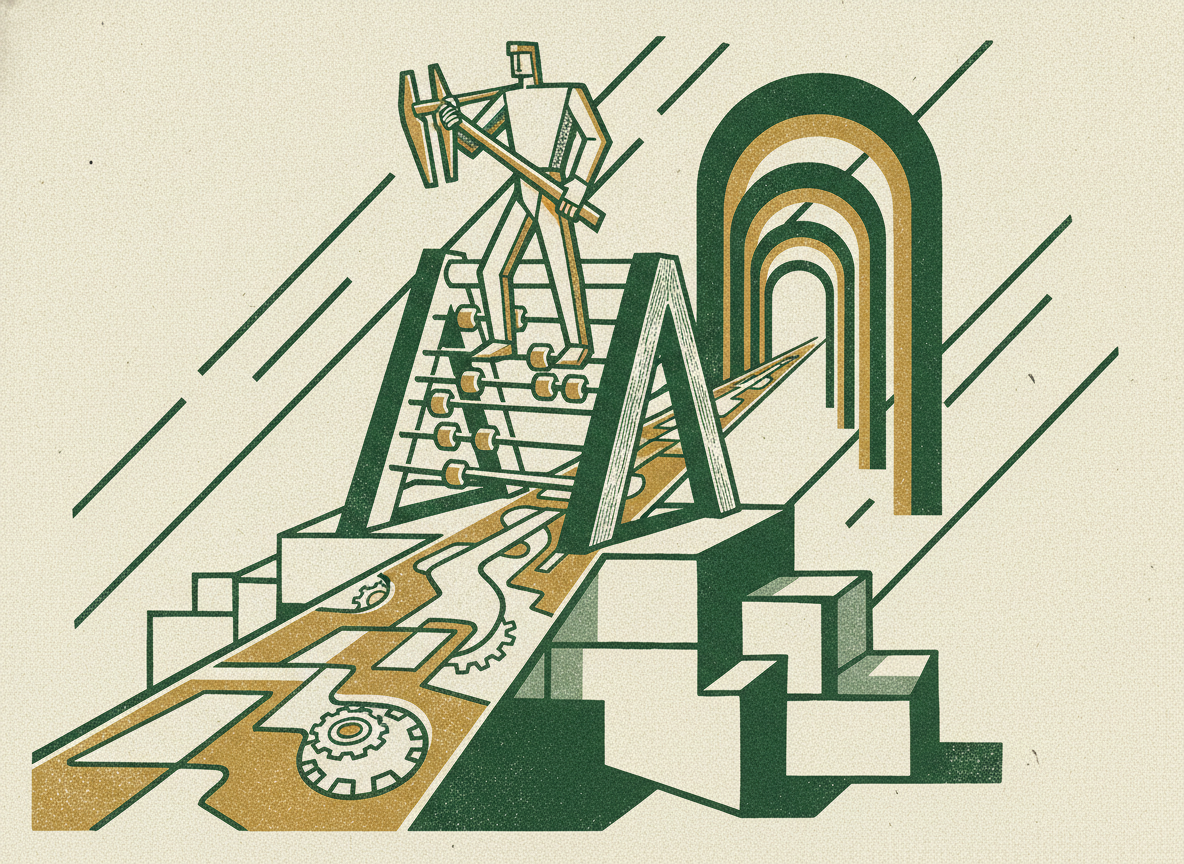 Woodcut illustration representing calculating your true runway.