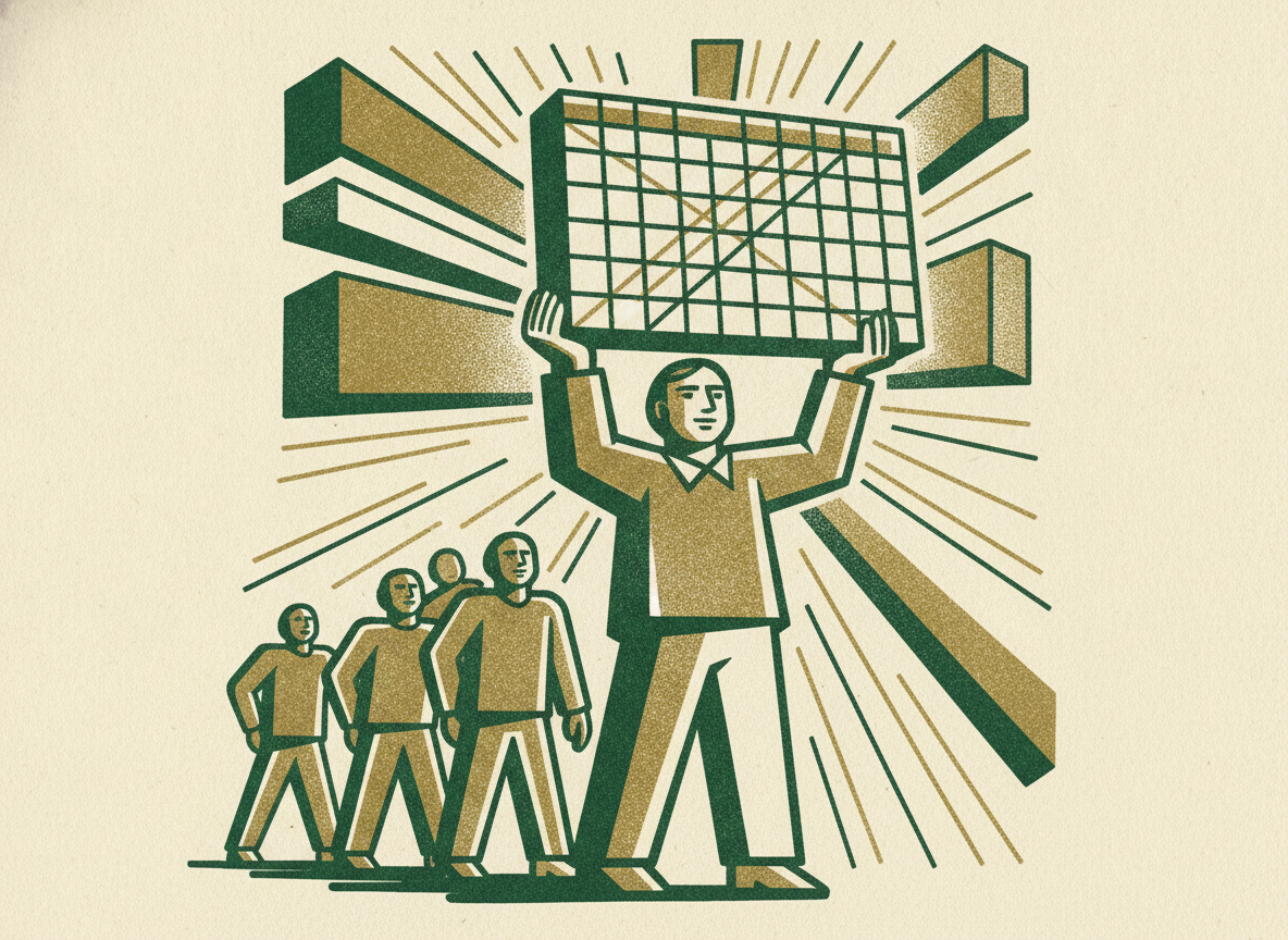 Woodcut illustration representing the honest case for spreadsheets.