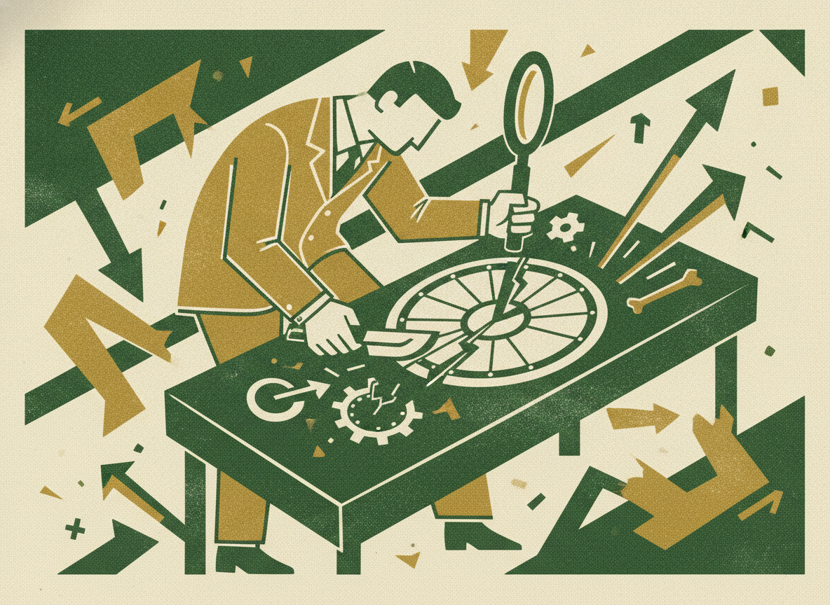 Woodcut illustration representing why monthly tracking is an autopsy.