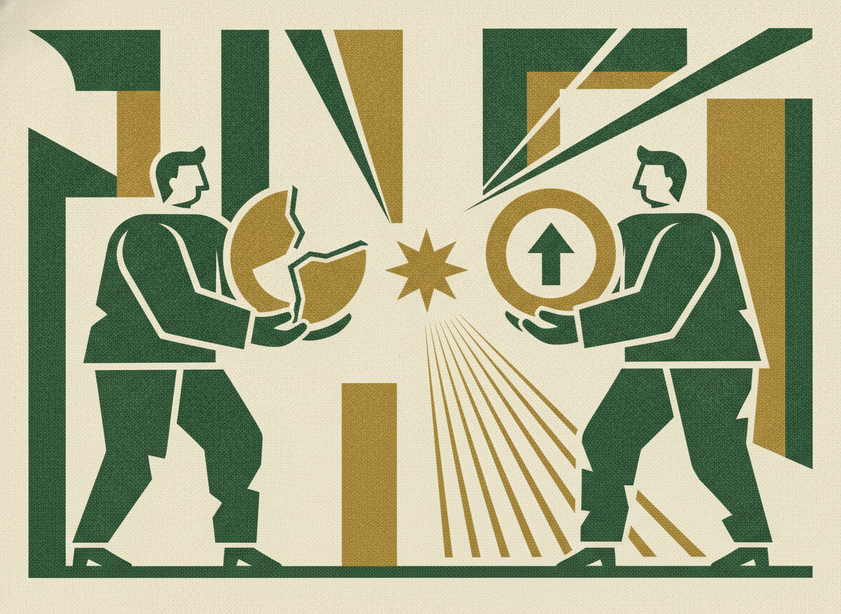 Woodcut illustration representing option repricing and refresh grants.