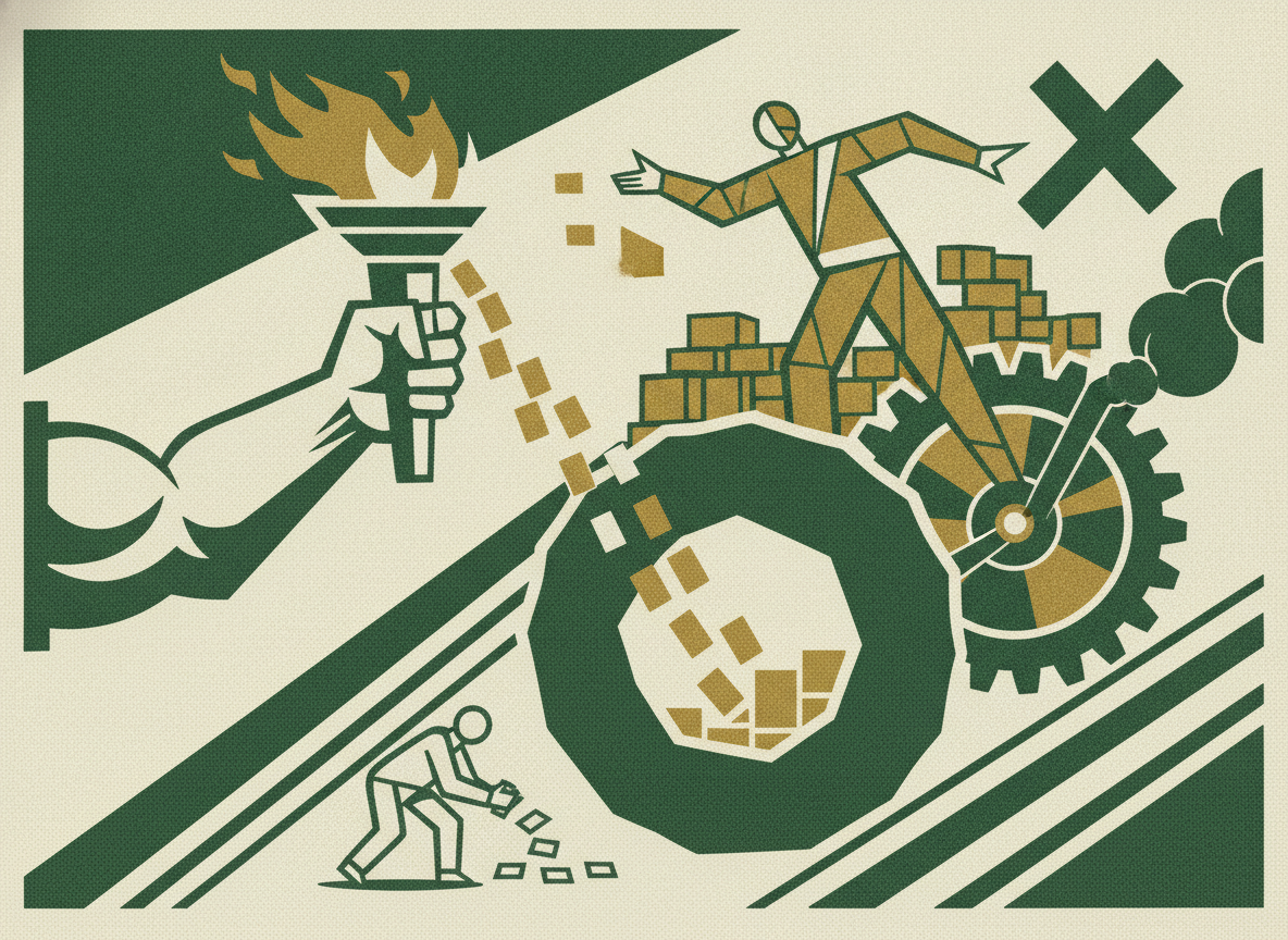 Woodcut illustration representing burn multiple: are you spending efficiently?.