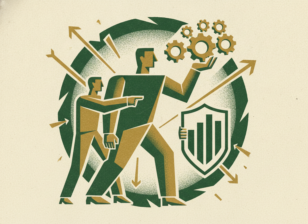 Woodcut illustration representing keep it to five to seven metrics.