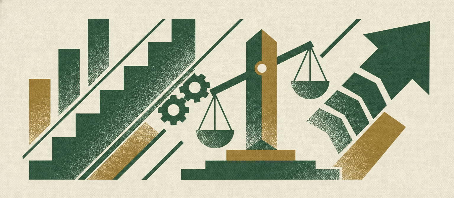 Wide woodcut finance frieze section divider.