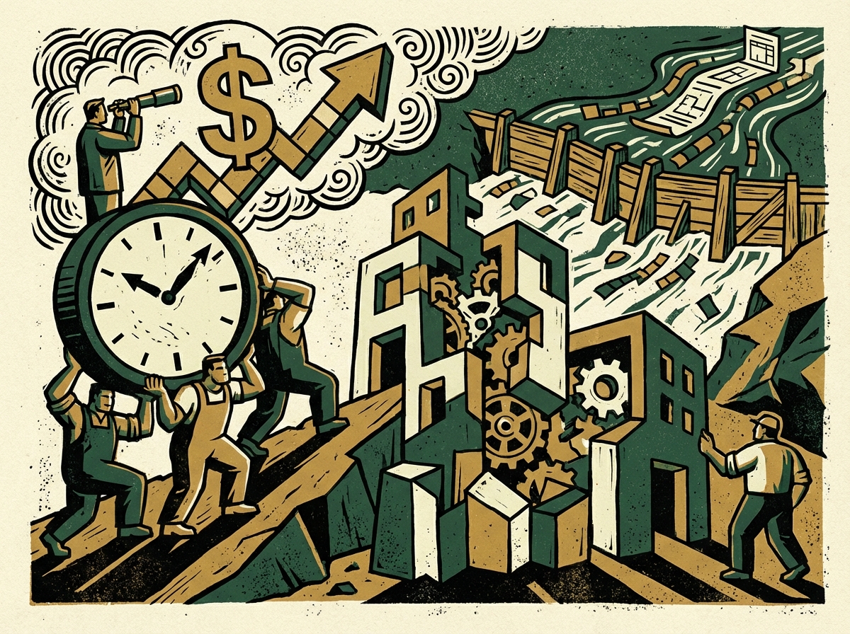 Hybrid team structure diagram with fractional CFO and in-house finance team