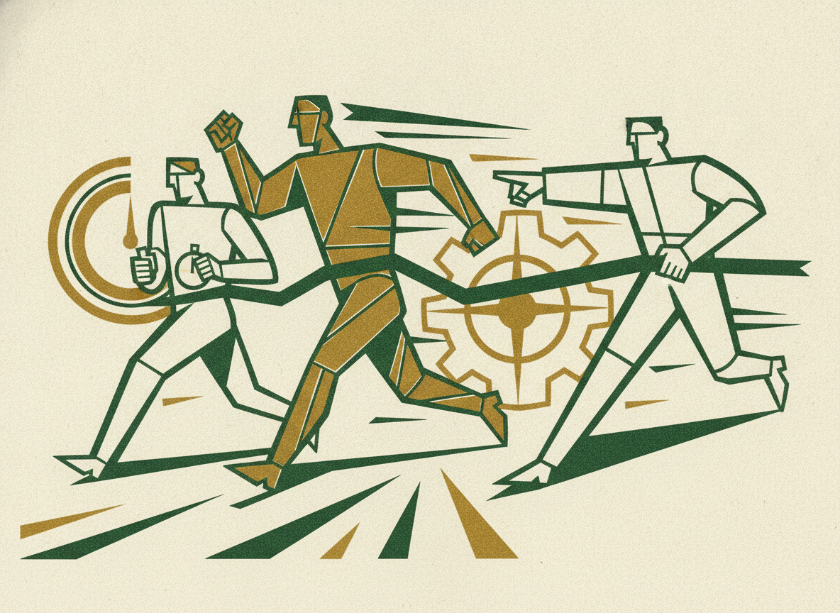 Woodcut illustration representing the benchmark: how fast should you actually close.