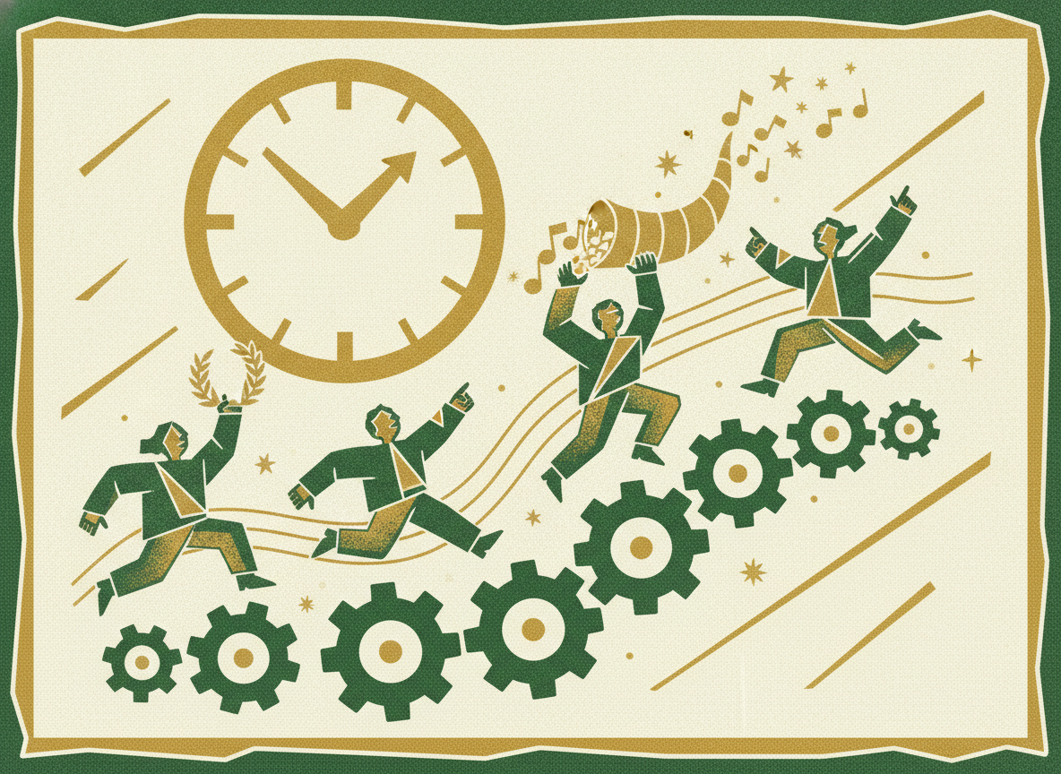 Woodcut illustration representing the weekly cadence is the sweet spot.