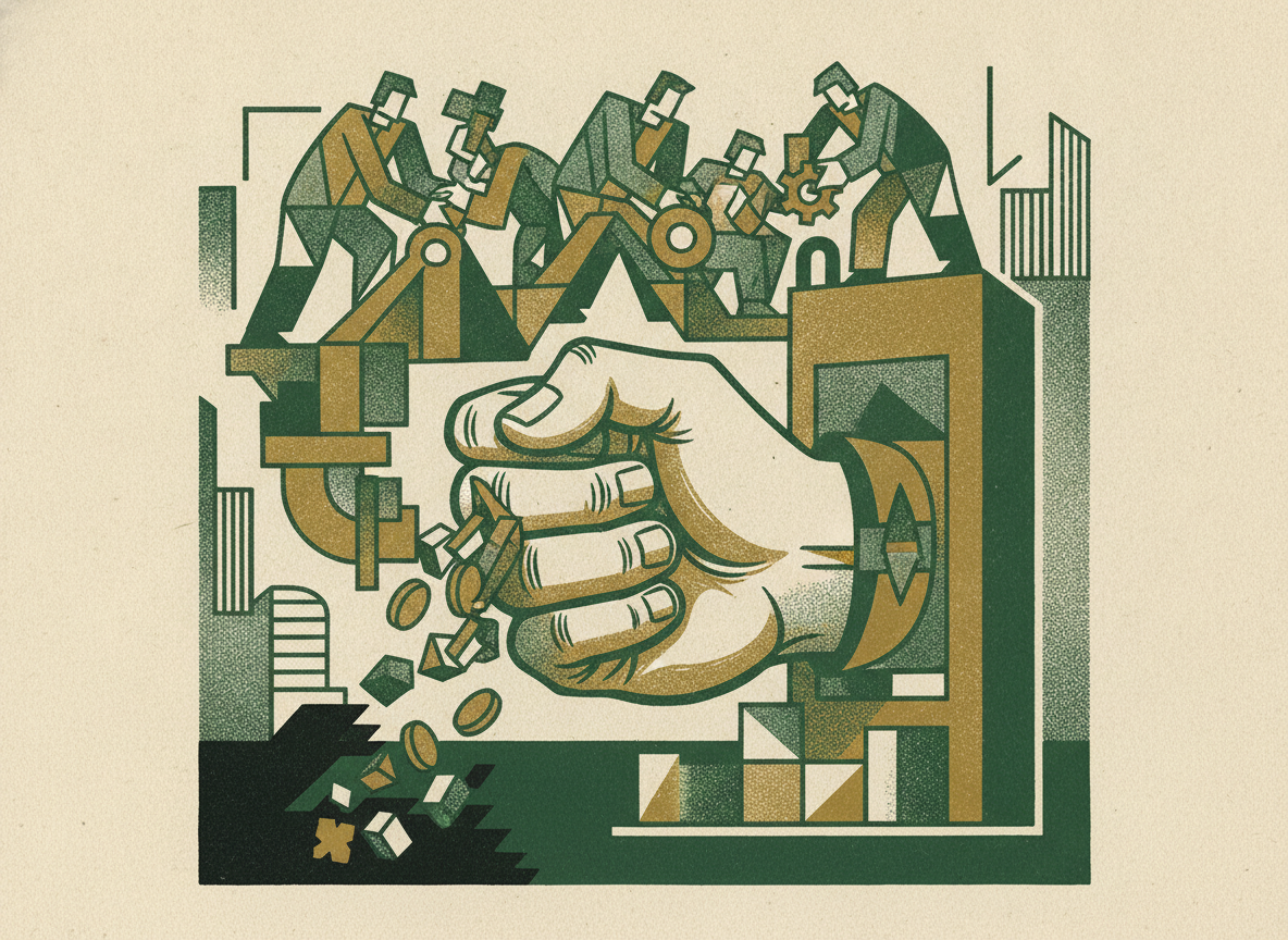 Woodcut illustration representing the hidden working-capital squeeze.