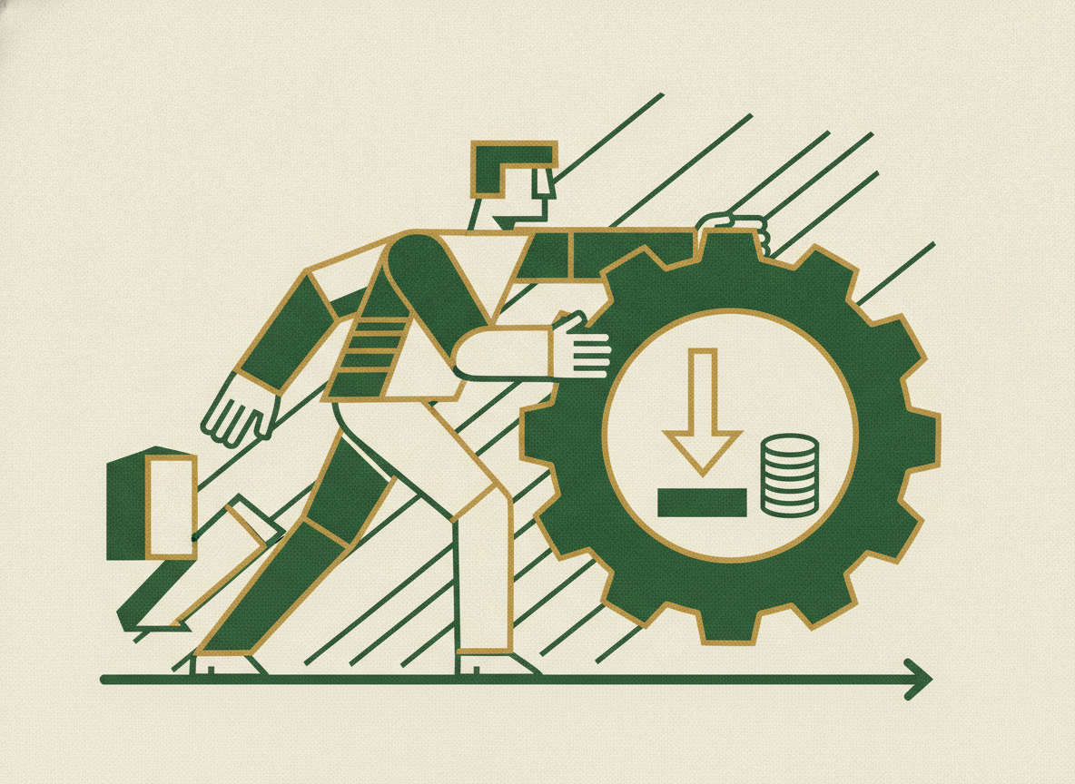 Woodcut illustration representing the lean finance mindset.