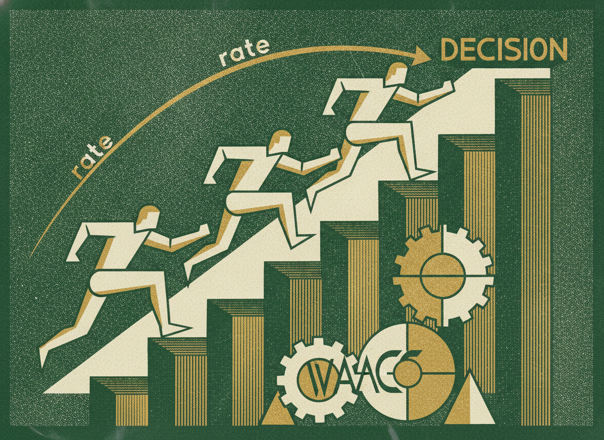 Woodcut illustration representing the hurdle rate: using wacc to make decisions.