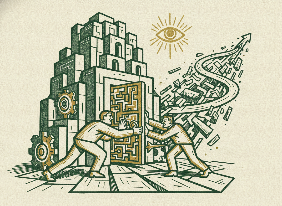Woodcut illustration representing why the data room is your first real test.