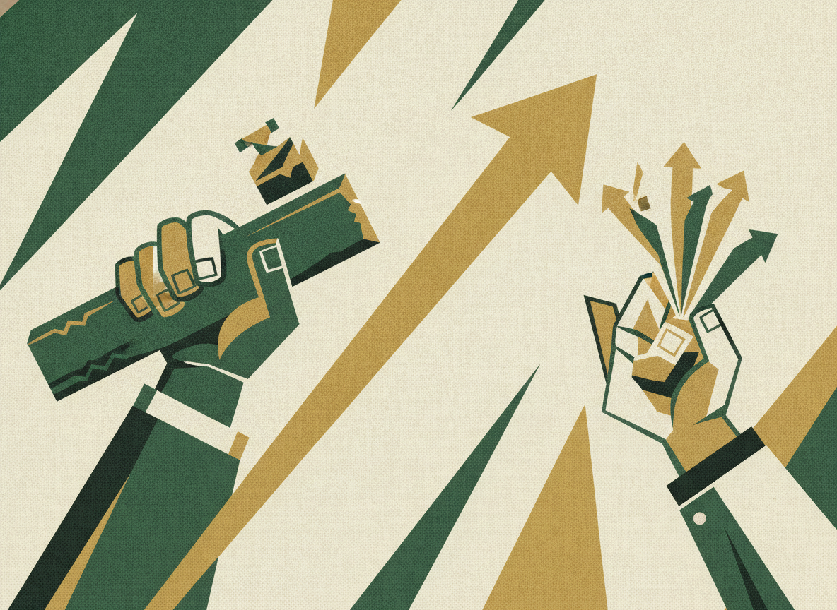 Woodcut illustration representing from cost-plus to value-based pricing.