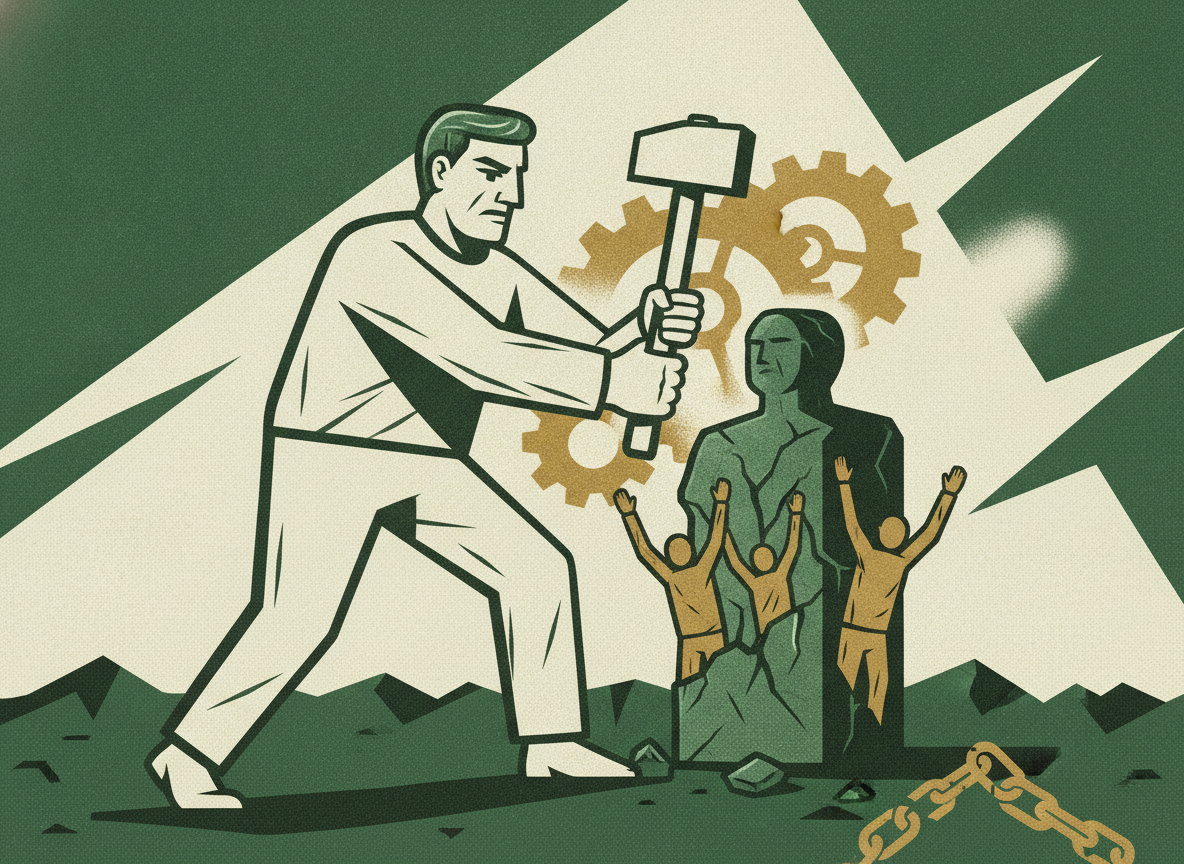 Woodcut illustration representing fp&a or controller: hiring to the pain.