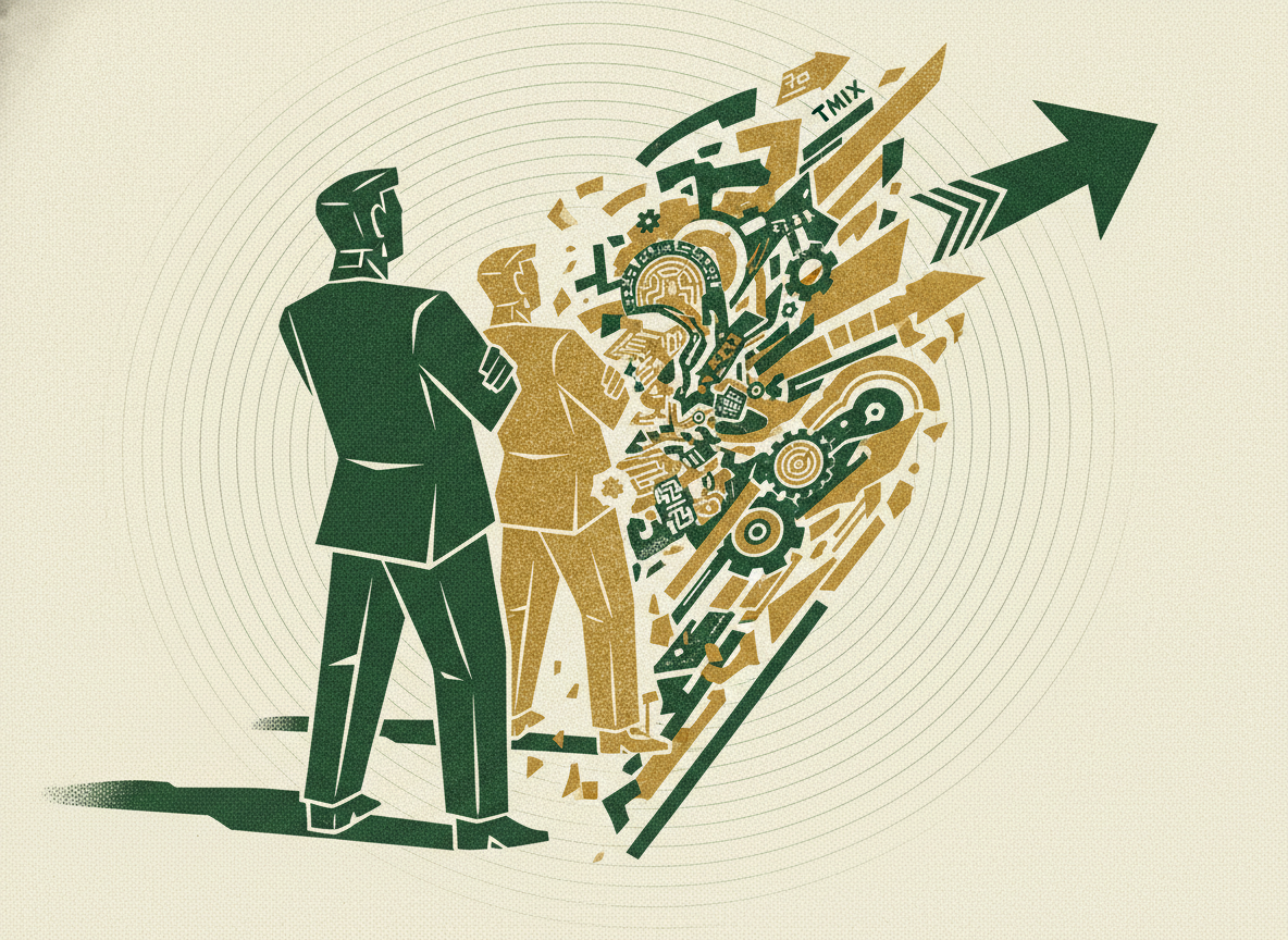 Woodcut illustration representing the mix effect most founders miss.