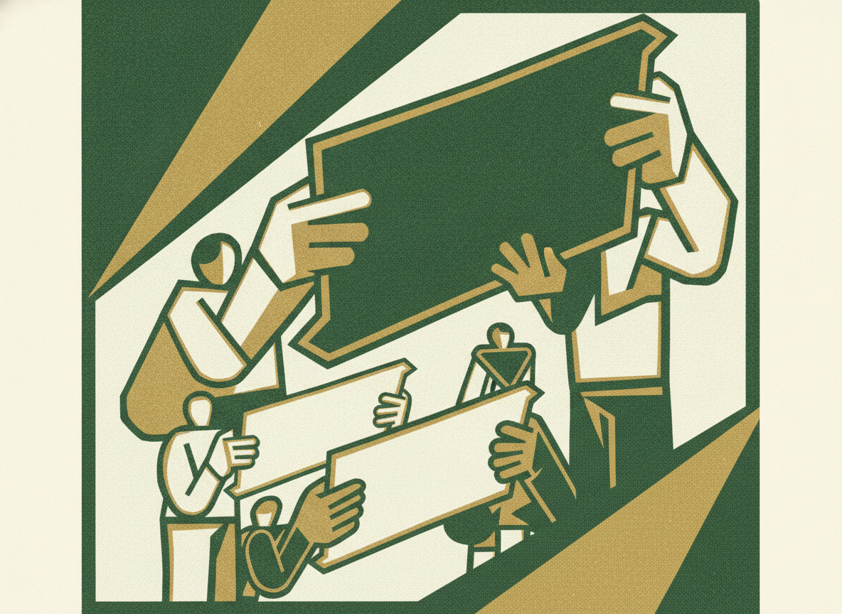 Woodcut illustration representing reading the three statements the 80/20 way.